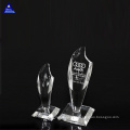 New Design Crystal Trophy Award Custom Glow Crystal Award Clear Glass Trophy